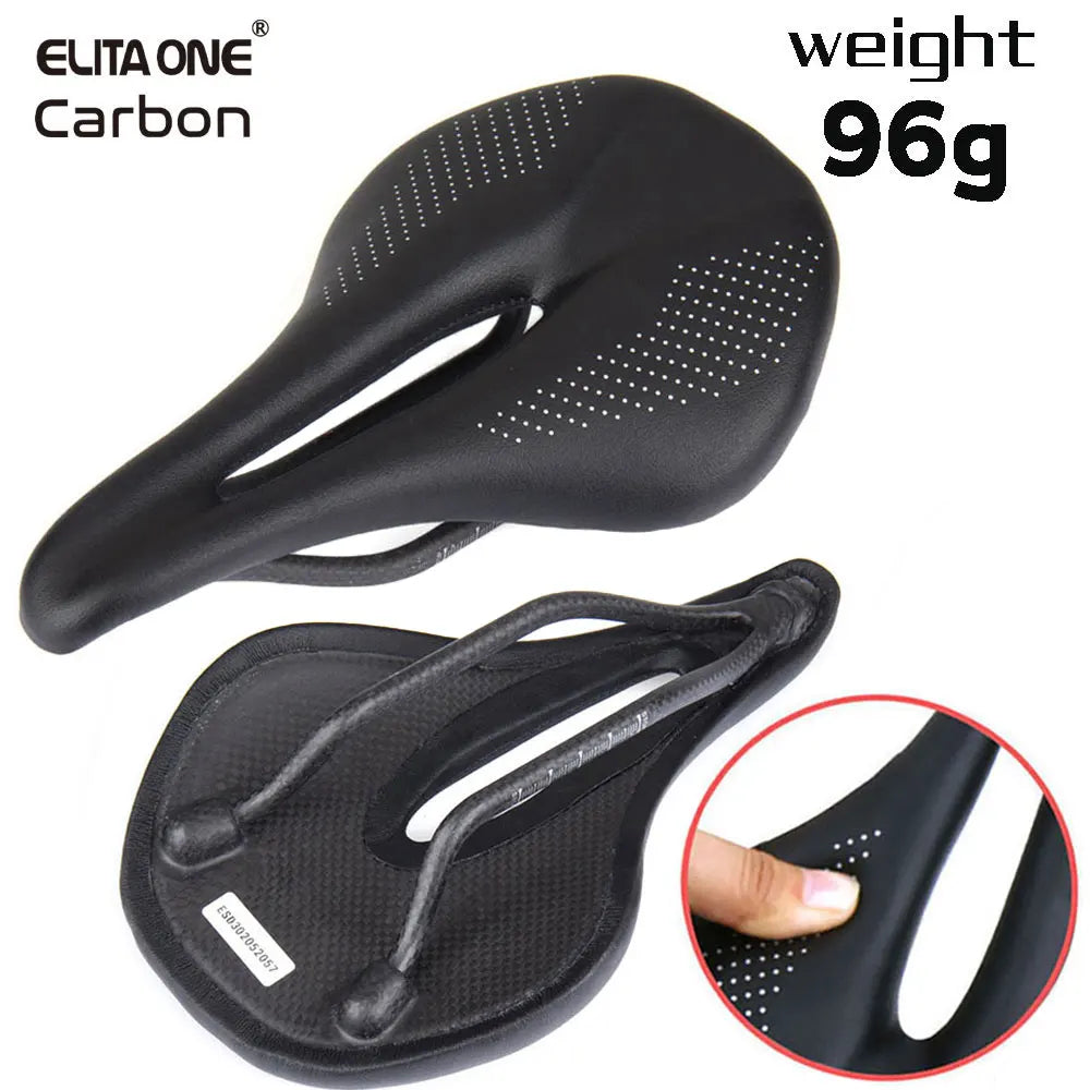 ELITA ONE Carbon Saddle MTB/Road Bike saddle Super Light Leather Carbon Cushions 96g-EXPROTAS