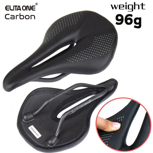 ELITA ONE Carbon Saddle MTB/Road Bike saddle Super Light Leather Carbon Cushions 96g-EXPROTAS