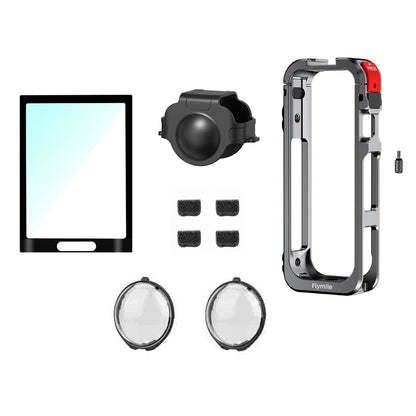 Flymile X5 Metal Cage Case for Insta360 X5 Aluminum Frame Lens Cover
