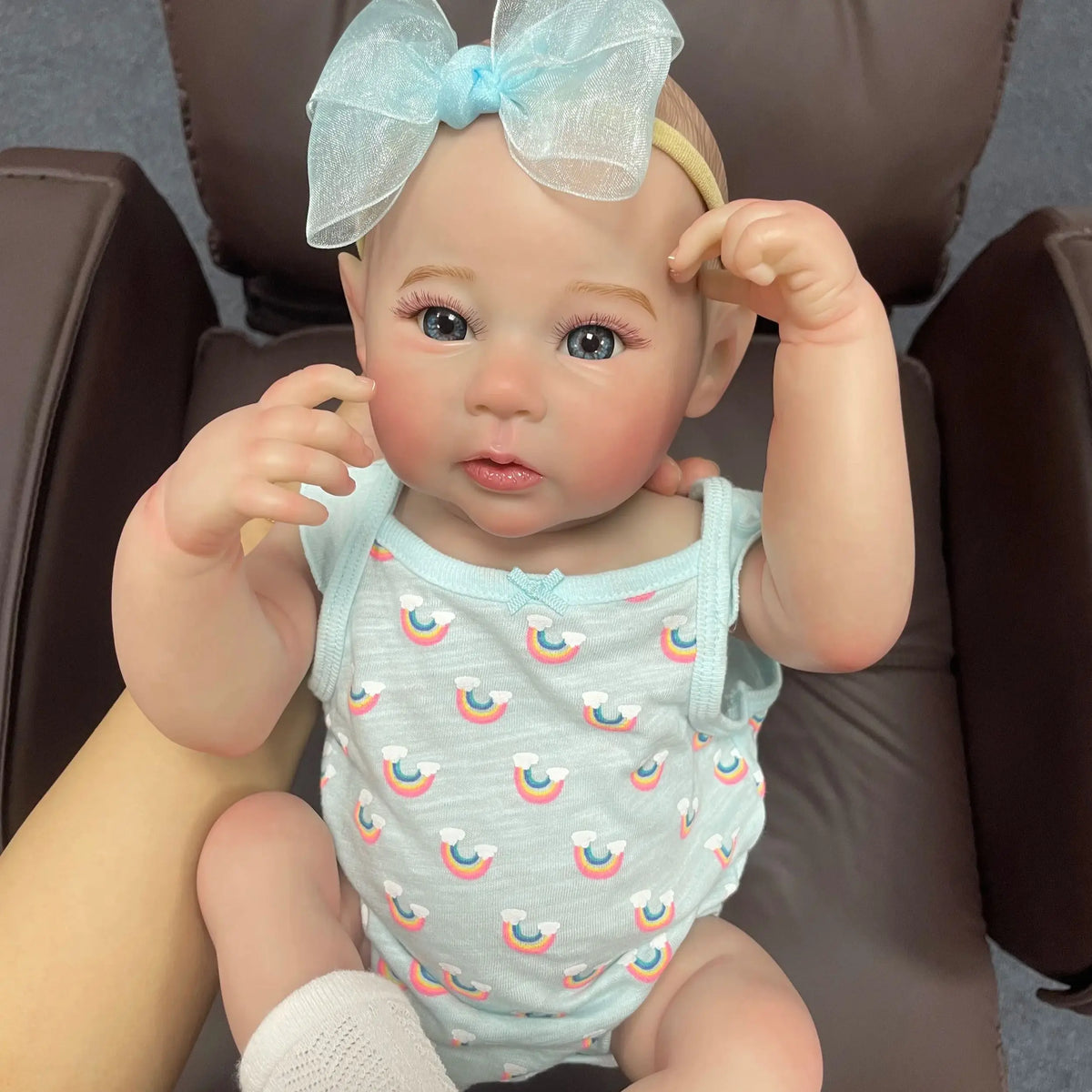 18Inch Full Body Silicone Vinyl Reborn Baby Doll Girl Washable Raven