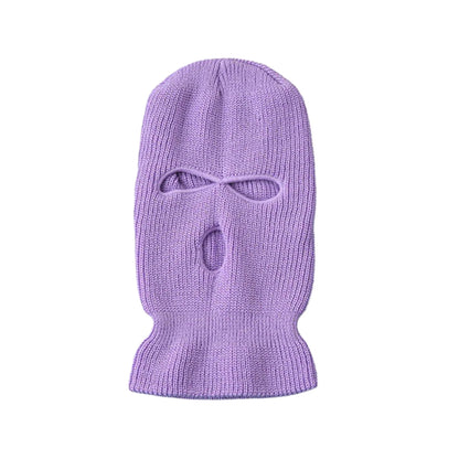 Motorcycle Windproof Full Face Knit Hats Custom SkiMask Men Warm Wool Balaclava embroidery Winter hats Knitted 3 Holes Ski Mask-EXPROTAS