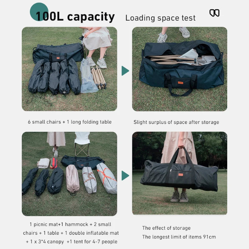 Westtune Camping Tools Storage Bag Folding Large Capacity Accessories Box Portbale Travel Bag for Family Outdoor Activities 100L-EXPROTAS
