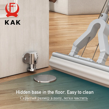 KAK Adjustable Magnetic Door Stop Punch-Free Zinc Alloy Holder Hidden Doorstop