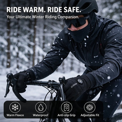 Anti-slip Motorcycle Gloves Waterproof Adjustable Fleece Lined Winter Gear