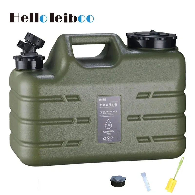 11L Portable Water Container w/ Faucet Leakproof Canister for Camping Travel