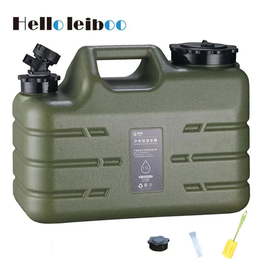 11L Portable Water Container w/ Faucet Leakproof Canister for Camping Travel