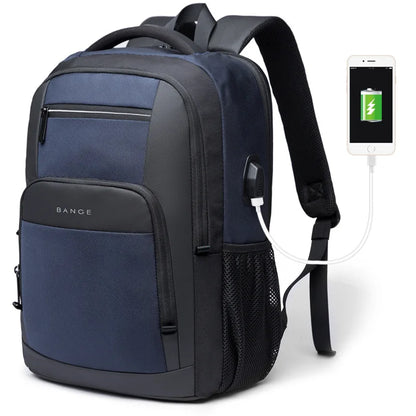 Waterproof Travel Bag Backpack USB Port Fits 15.6" Laptop Unisex