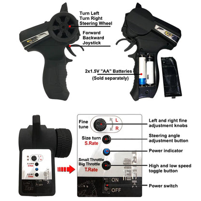 WPL D12 1/10 1/16 RC Truck Drift Climbing Cargo Hauler LED Remote Control Toy