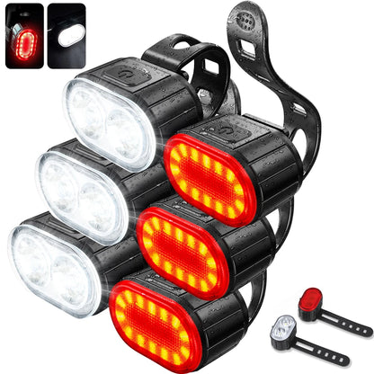 Rechargeable Bike Light Front Rear USB LED Torch Bicycle Lamp Waterproof