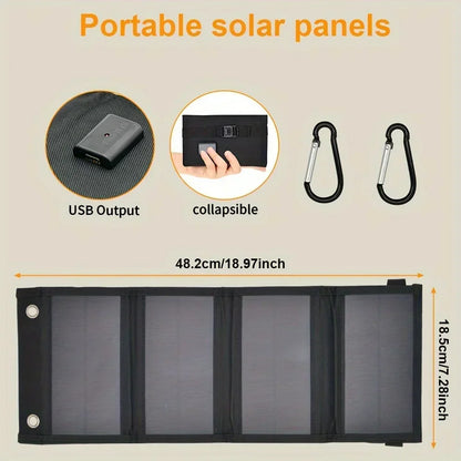 12V Phone USB Charger Solar Panel Portable Outdoor Camping Power Bank