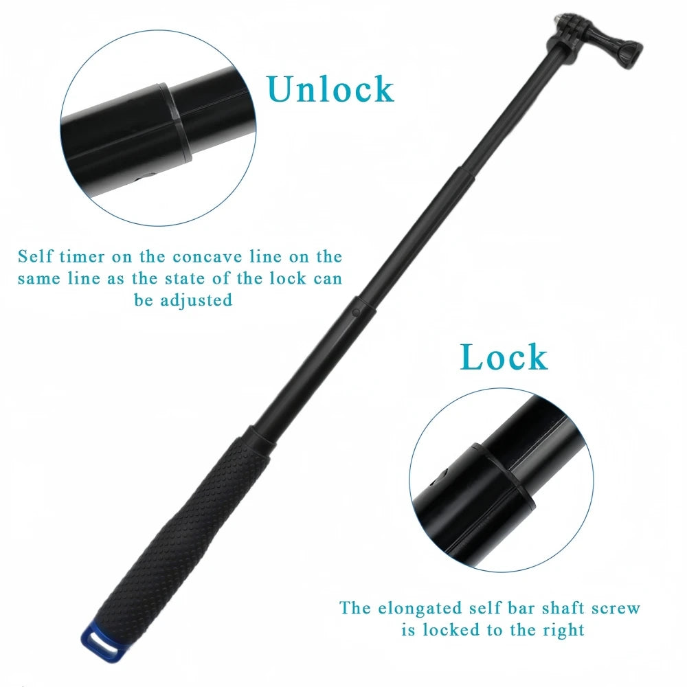 Extendable Selfie Stick for Action Camera GoPro Hero DJI Osmo 13 11 10