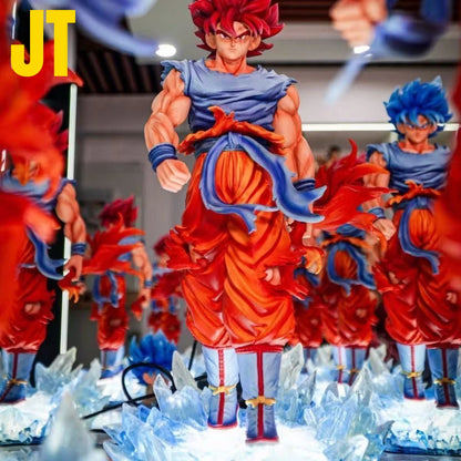 JT Statue Dragon Ball Z Goku Blue Figure LED Base Super Saiyan PVC Model Toy