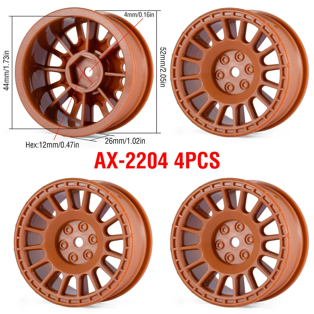 1/10 RC Wheels & Tires Set 12mm Hex On-Road Drift/Rally for Tamiya TT-02 Compatible Chassis