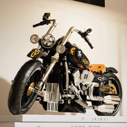 Retro Racing Motorcycle Building Blocks Model City Motorbike Bricks Toy Gift Set