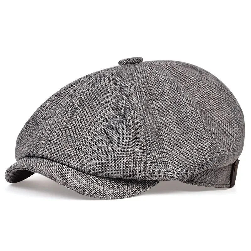 Tweed Peaky Blinders Hat Adjustable Newsboy Cap Herringbone Wool Flat