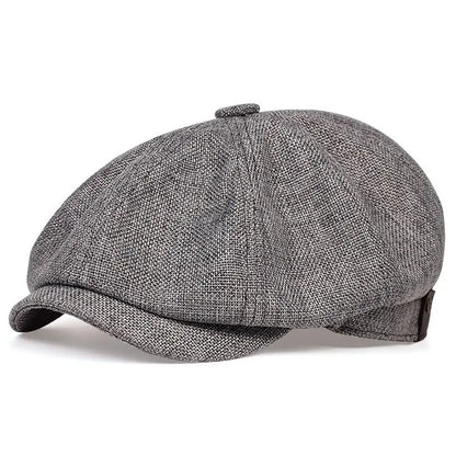 Tweed Peaky Blinders Hat Adjustable Newsboy Cap Herringbone Wool Flat