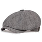 Tweed Peaky Blinders Hat Adjustable Newsboy Cap Herringbone Wool Flat