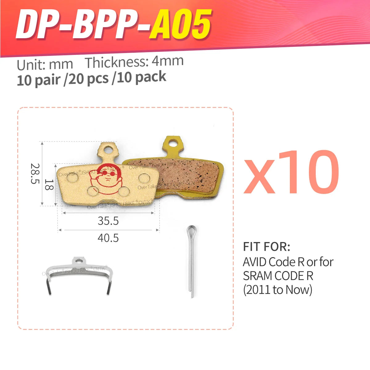 SRAM Code R RSC Avid Code All-Metal Brake Pads JSHOUBIKE Brass Powder