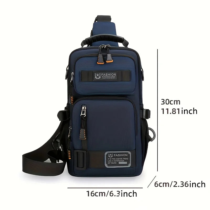 Men’s Molle Chest Bag Large Crossbody Waist Pack Hiking Travel Pouch