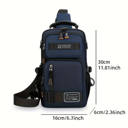 Men’s Molle Chest Bag Large Crossbody Waist Pack Hiking Travel Pouch