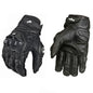 Biker Leather Gloves Motorcycle Black Carbon Fiber Protective Gear