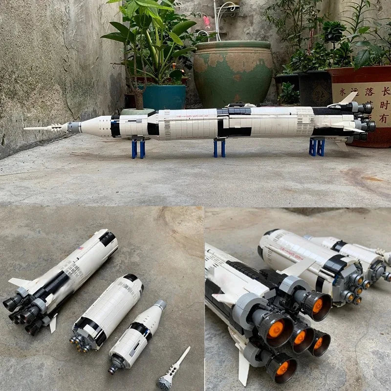 The Apollo Saturn V 92176 100Cm Space Rocket Building Blocks Bricks Educational Kids Adults Toys Christmas Birthday Gifts 21309-EXPROTAS