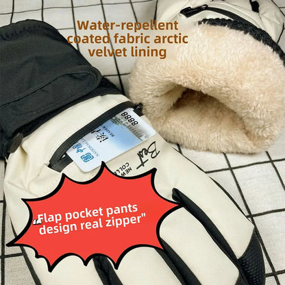 Winter Thermal Waterproof Touchscreen Ski Gloves Men Women Non-Slip