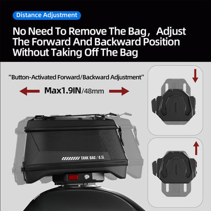 Rhinowalk 6.5L Magnetic Motorcycle Tank Bag Quick Release Rain Cover Universal
