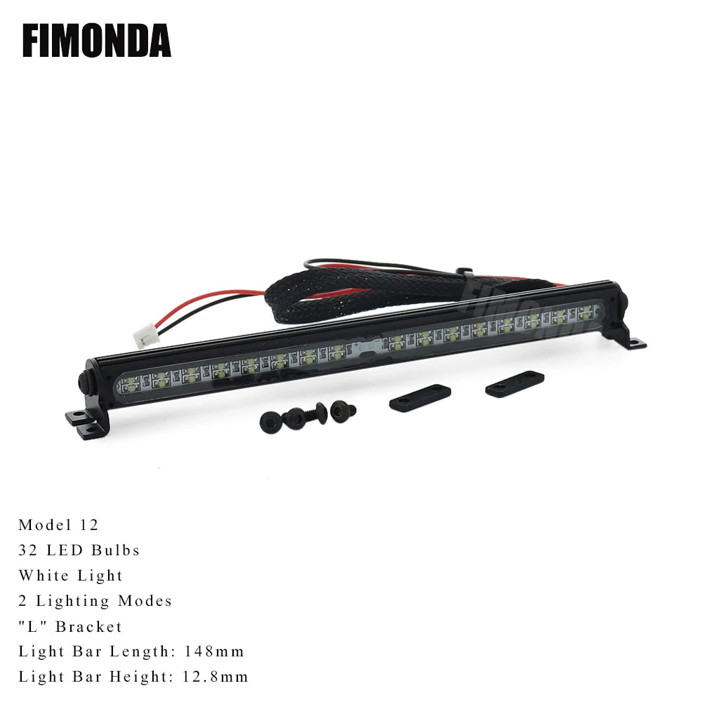 RC Crawler Roof LED Light Bar White Coloured Adjustable Modes 1/10 TRX4 SCX10