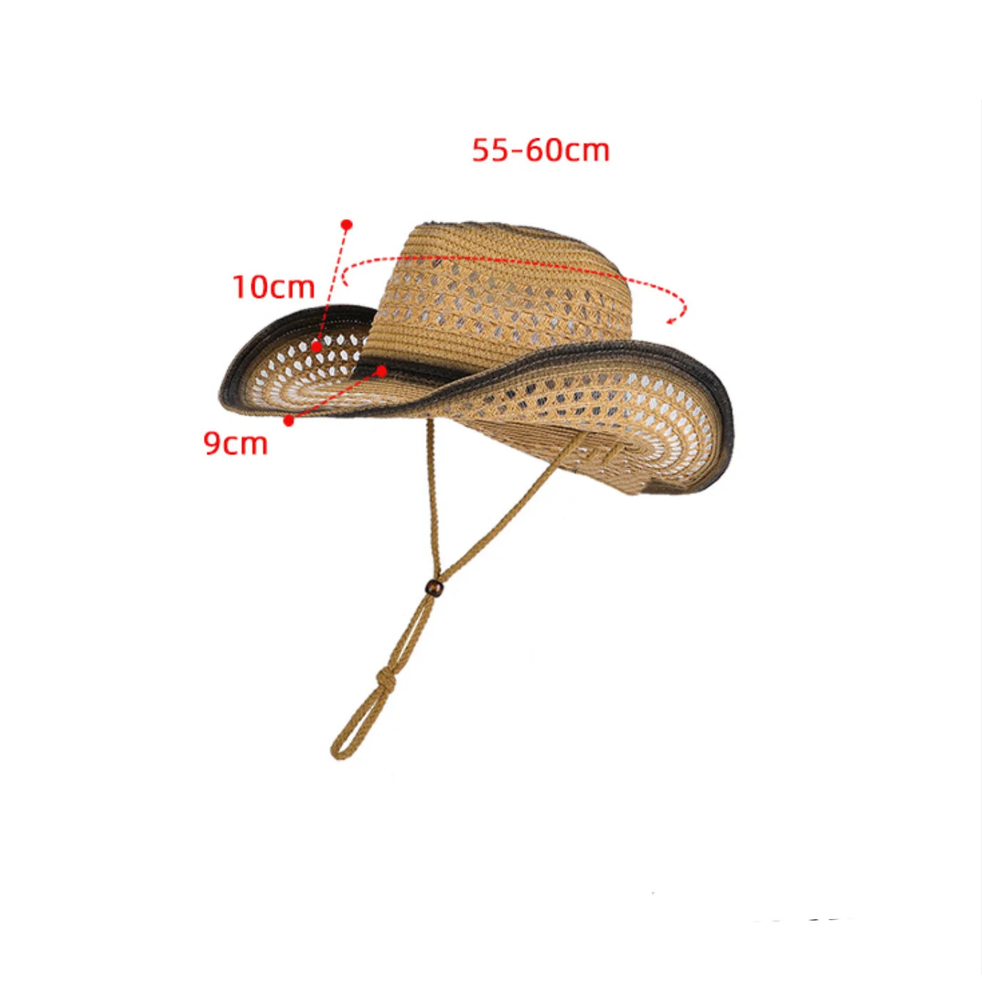 Windproof Strap Denim Straw Hat for Men Women Beach Outdoor Sun Protection