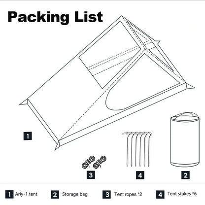 Ultralight 1-Person Mesh Tent Quick Setup Camping Trekking Shelter