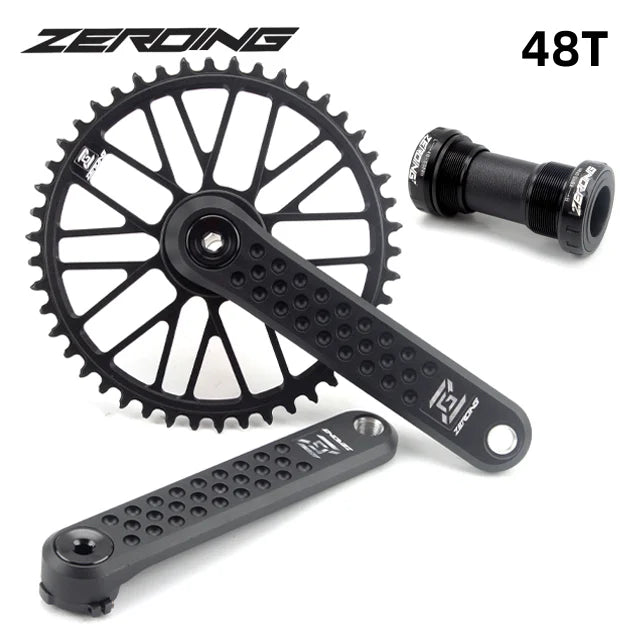 ZEROING Road Folding Bicycle Crankset 10/11/12speed Single Chainring 40/42/44/46/48T With Bracket Bottom BSA For Gravel Bike-EXPROTAS