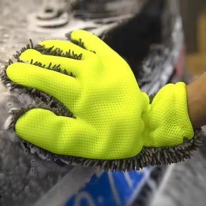 Microfiber Car Wash Gloves 2 Pack Scratch Free Lint Mitts for Cleaning