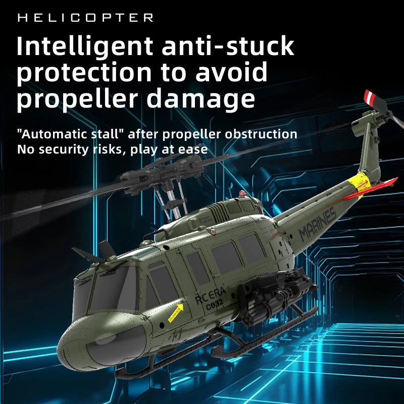 C032 RC Helicopter 2.4G 6CH Brushless Gyro Altitude Hold Optical Flow Drone