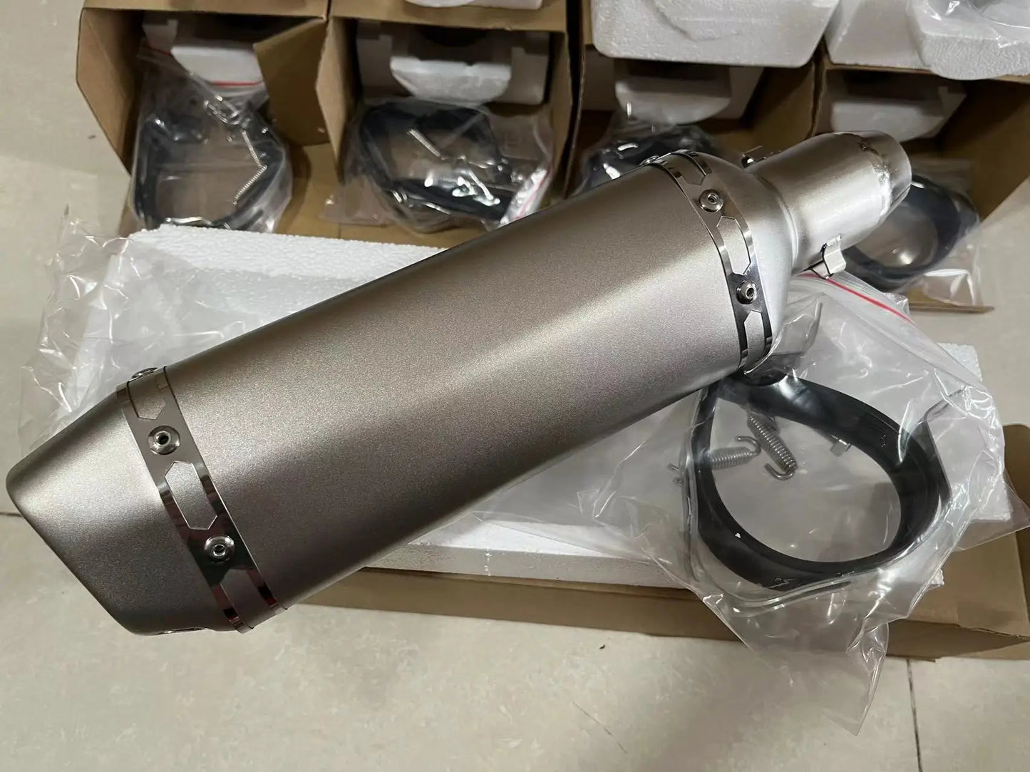 CHmotor Carbon Fiber Motorcycle Exhaust Muffler Pipe 250cc 350cc 600cc Escape Moto Tube For Nmax Tmax530 Msx125 GSR600-EXPROTAS