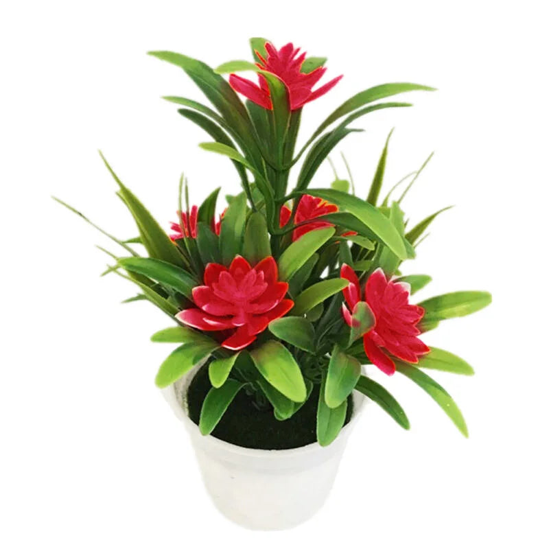 Artificial Flowers Plant Pot Fake Decor for Home Office Garden Balcony