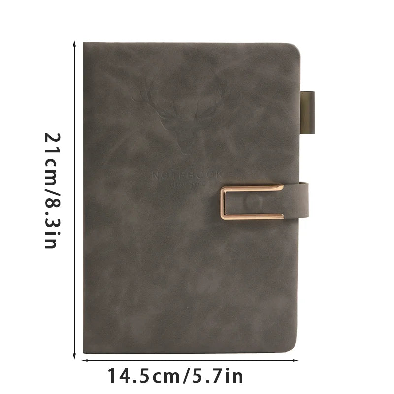 A5 Leather Notebook Cover with Bookmark - 200 Pages Journal Notepad