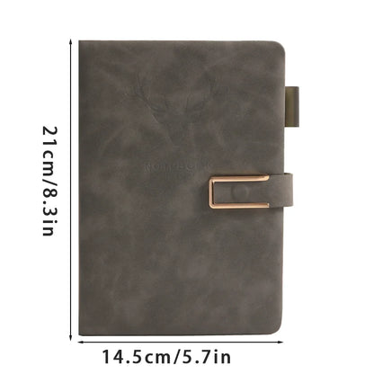 A5 Leather Notebook Cover with Bookmark - 200 Pages Journal Notepad