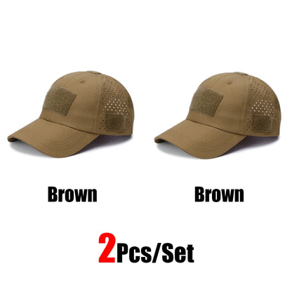 2Pcs Camouflage Baseball Cap Breathable Sun Hat Outdoor Hunting Fishing