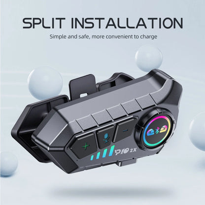 Kebidumei YP10 2X Motorcycle Helmet Bluetooth 5.3 Intercom 300m Waterproof