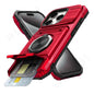 iPhone 11-16 Pro Max Ring Kickstand Wallet Case Heavy Duty Shockproof Cover