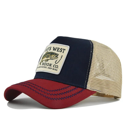Mesh Fishing Cap Snapback Trucker Hat Breathable Unisex Outdoor
