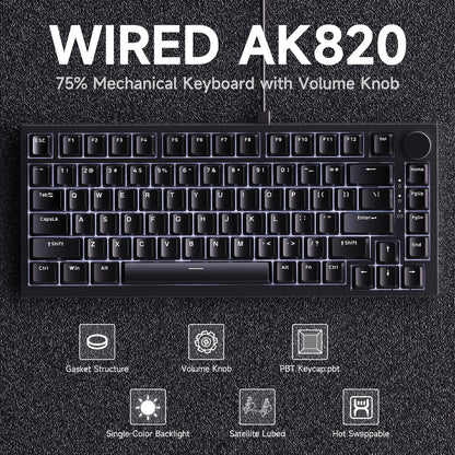 EXPROTAS Mechanical Gaming Keyboard 75% Wired RGB Backlit Gasket Layout