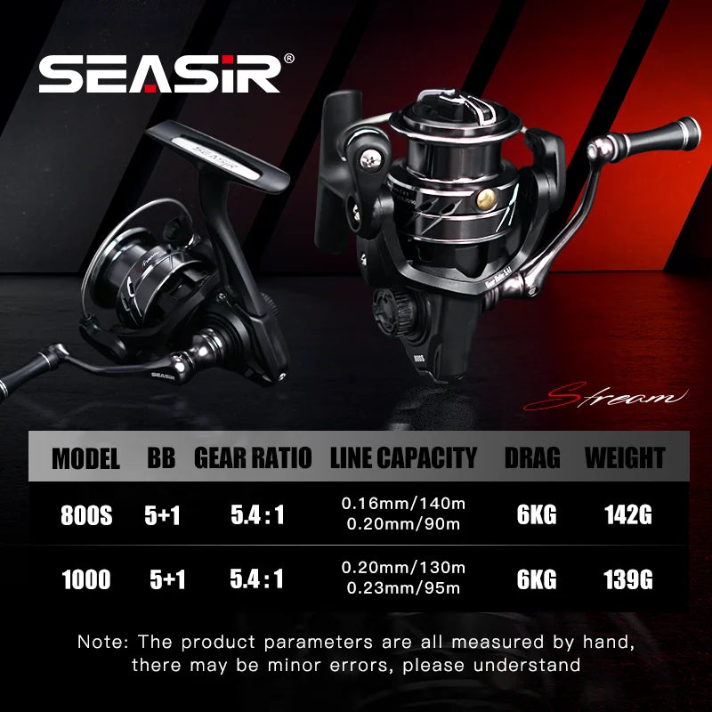 Spinning Reel 139g Ultralight 6Kg Max Drag Fishing Wheel 5.4:1 Gear Ratio