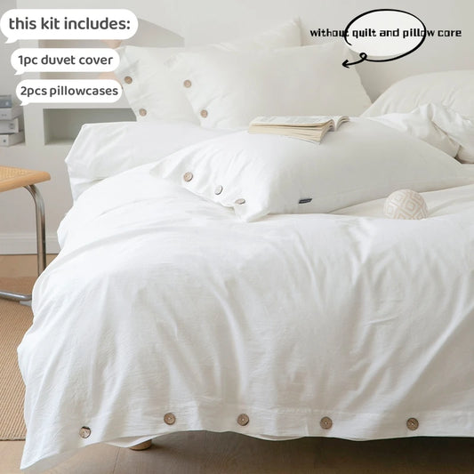 3pcs Double Duvet Cover King Size 100% Cotton Bedding Quilt Covers 220x240