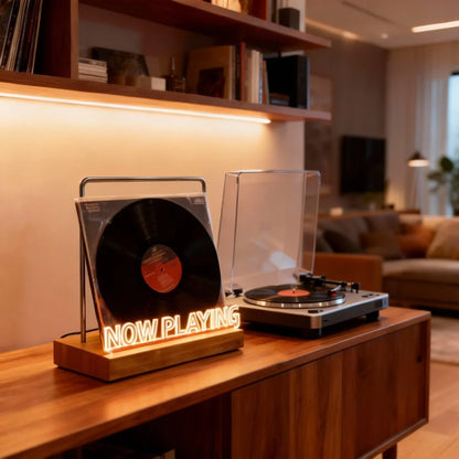 Now Playing Record Display Stand LED Acrylic Holder for Vinyl Albums