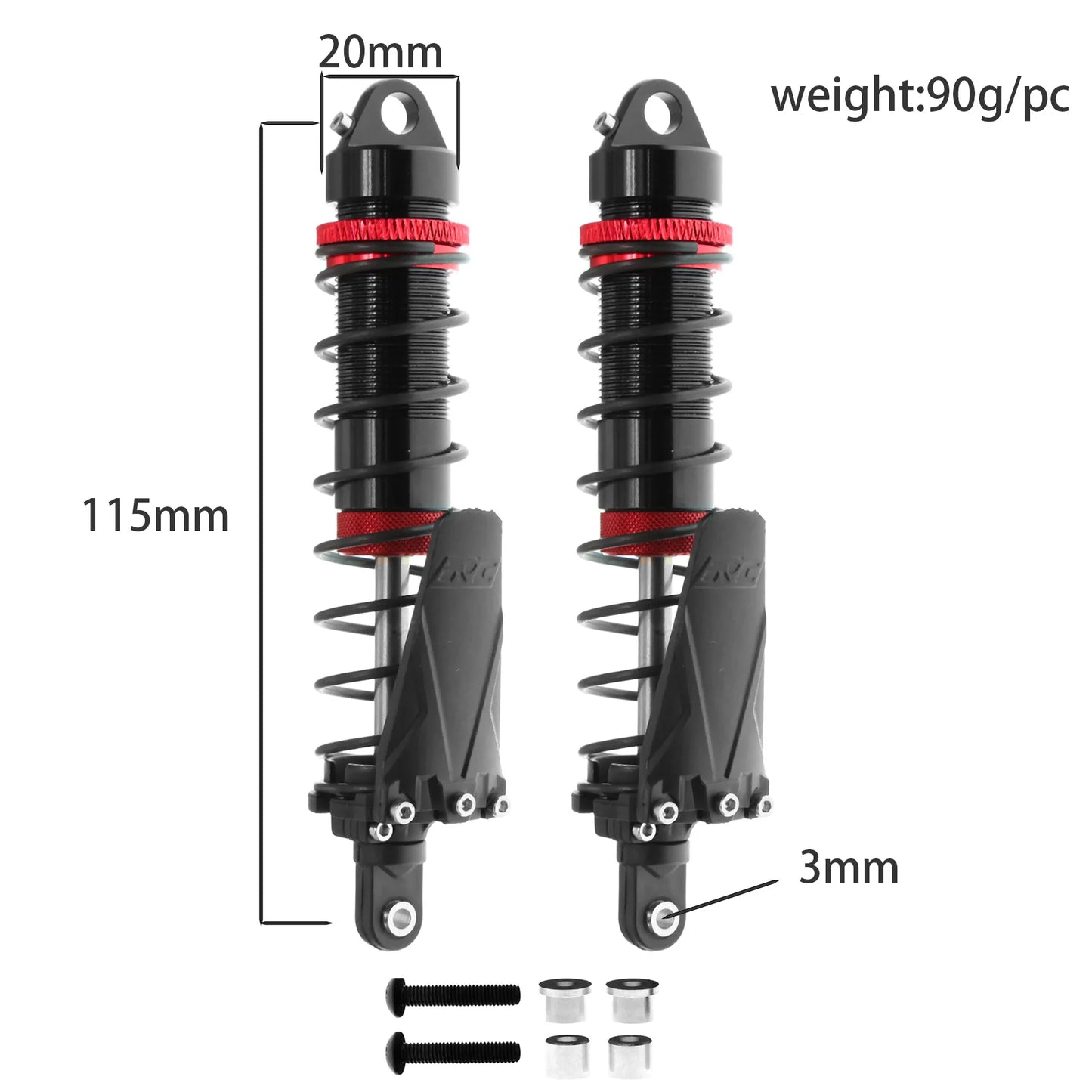 Shock Absorber 1/10 RC Crawler Damper Aluminum Upgrade 90/95/105/115mm