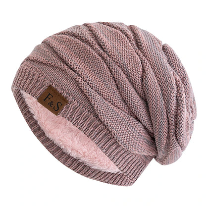 New Unisex Slouchy Winter Hat Fleece Lined Beanie Men Women Mixed Color Knit Cap - EXPROTAS