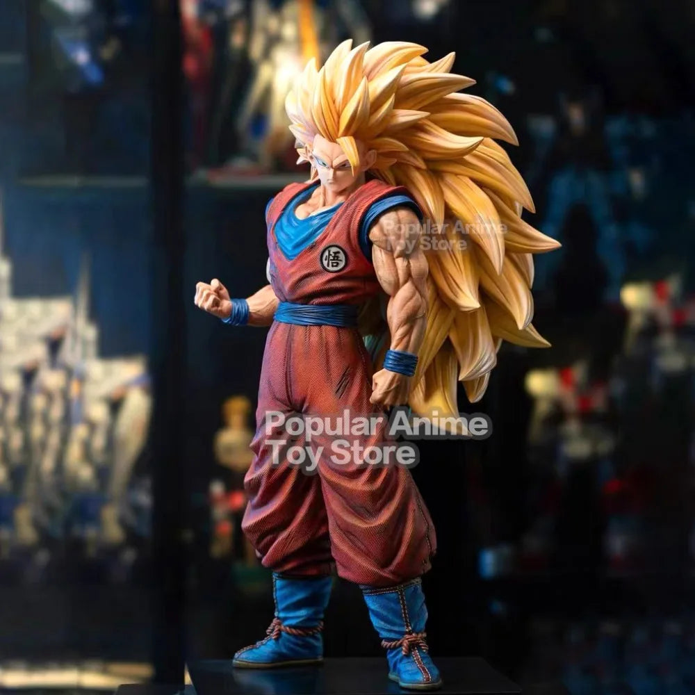 11.8in/30cm Anime Dragon Ball Z Figure SSJ3 Goku Figure PVC Super Saiyan Statue 3 Gokou Collectible Model Toys Gifts-EXPROTAS