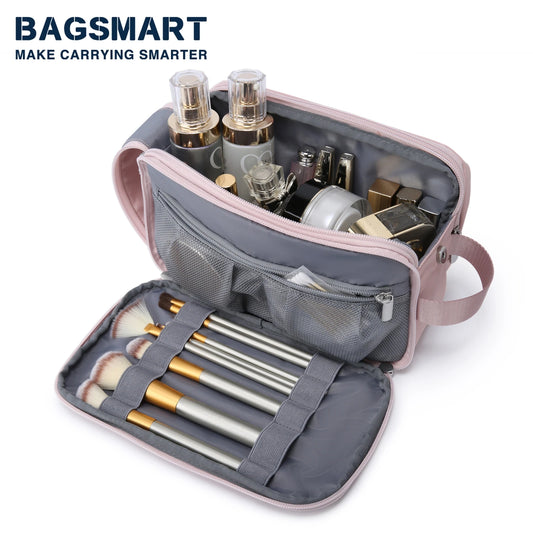 BAGSMART Waterproof Cosmetic Bag Travel Toiletry Dopp Kit for Women & Men